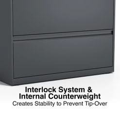 Quill Brand® 4-Drawer Lateral File Cabinet, Locking, Letter/Legal, Charcoal, 36"W (26825D) 10 Quill Brand® 4-Drawer Lateral File Cabinet, Locking, Letter/Legal, Charcoal, 36"W (26825D) -Home furniture 0B4AD047 2642 4419 8AD52F50184BF198 s7