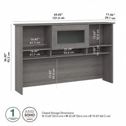 Bush Furniture Cabot 60W Desk Hutch, Modern Gray (WC31331) -Home furniture 0CF24907 3CCE 43ED BF8F2F3DF612A307 s7