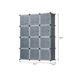 Mount-It! 55.9" X 42.1" Portable Closet Rack, Gray/Black, Plastic (WI-4030)