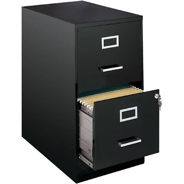 Space Solutions 2-Drawer File Cabinet, Letter-Width, Black, 22" Deep (13226) 1 Space Solutions 2-Drawer File Cabinet, Letter-Width, Black, 22" Deep (13226)