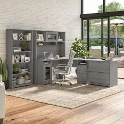 Bush Furniture Cabot 60W Desk Hutch, Modern Gray (WC31331) -Home furniture 1AC891B4 8EB6 405D AE2049868D339B21 s7