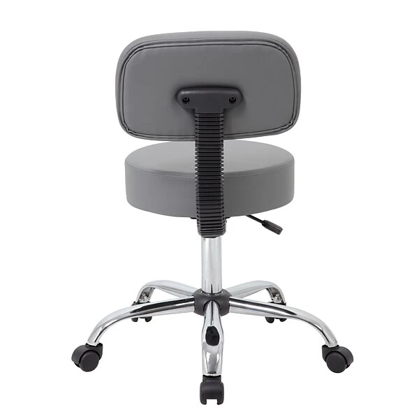 Boss Caressoft Armless Antimicrobial Medical Stool W/Back Cushion, Gray (B245-GY) 4 Boss Caressoft Armless Antimicrobial Medical Stool W/Back Cushion, Gray (B245-GY) - Image 4