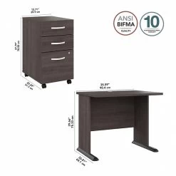 Bush Business Furniture Studio A 36"W Small Computer Desk With 3-Drawer Mobile File Cabinet, Storm Gray (STA005SGSU) -Home furniture 3C559699 735E 473A AE49B97D6A7B58D6 s7