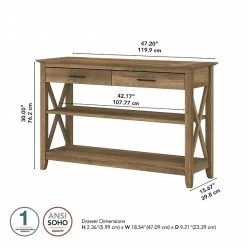 Bush Furniture Key West 47" X 16" Console Table With Drawers And Shelves, Reclaimed Pine (KWT248RCP-03) -Home furniture 3FC3EA8A EE77 485B 8BDB5DA30AE9CA2F s7