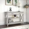 Bush Furniture Key West 47" X 16" Console Table With Drawers And Shelves, Linen White Oak (KWT248LW-03)
