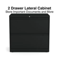 Quill BrandĀ® Commercial 2 File Drawer Lateral File Cabinet, Assembled, Black, Letter/Legal, 30"W (20068D)