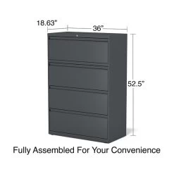 Quill Brand® 4-Drawer Lateral File Cabinet, Locking, Letter/Legal, Charcoal, 36"W (26825D) 12 Quill Brand® 4-Drawer Lateral File Cabinet, Locking, Letter/Legal, Charcoal, 36"W (26825D) -Home furniture 4D45A336 F975 4AD5 952283EE25A2A27A s7