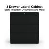 Quill Brand® HL8000 Commercial 3-Drawer Lateral File Cabinet, Locking, Letter/Legal, Black, 36"W (23199D)