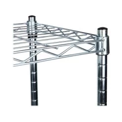 Mind Reader 4-Shelf Chromed Steel Storage Shelving Rack, 24"W, Silver (4TSHELVU-SIL)