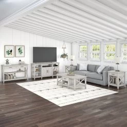 Bush Furniture Key West 47" X 16" Console Table With Drawers And Shelves, Linen White Oak (KWT248LW-03) -Home furniture 6BB634D3 48FB 470F 981290A7B666EFFE s7