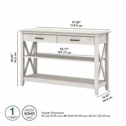 Bush Furniture Key West 47" X 16" Console Table With Drawers And Shelves, Linen White Oak (KWT248LW-03) -Home furniture 727A6805 5446 4582 A9F690040CD595F0 s7