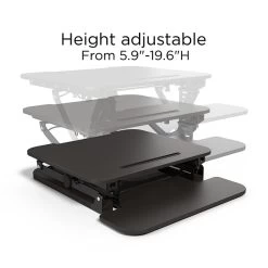 Union & Scale⢠FlexFit⢠27" Adjustable Desk Riser, Black (UN44901-CC)