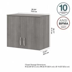 Bush Business Furniture Universal 24" Wall Cabinet With Doors And 2 Shelves, Platinum Gray (UNS428PG) -Home furniture 7733B85D 4B47 4EEB 83FA933F1A1050E8 s7