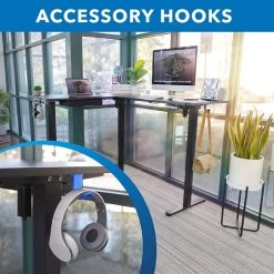 Mount-It! 28"-46"H L-Shape Electric Adjustable Height Standing Corner Desk, Black (MI-15001) -Home furniture 7A694535 DAD6 42AD A018D0BB884B3466 s7