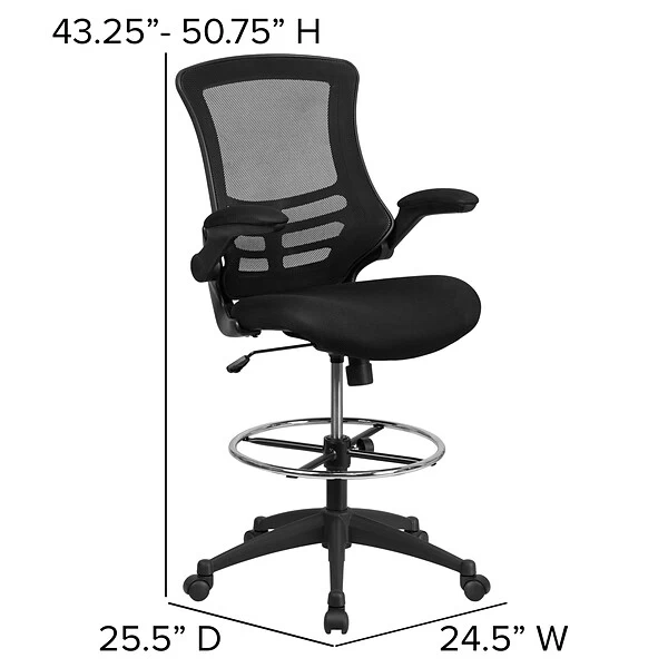 Flash Furniture Mid-Back Design Mesh Task Chair, Black (BL-X-5M-D-GG) 5 Flash Furniture Mid-Back Design Mesh Task Chair, Black (BL-X-5M-D-GG) - Image 5