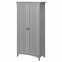 Bush Furniture Salinas 63" Storage Cabinet With 5 Shelves, Cape Cod Gray (SAS332CG-03)