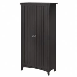Bush Furniture Salinas 63" Storage Cabinet With 5 Shelves, Vintage Black (SAS332VB-03)