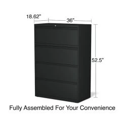 Quill Brand® Commercial 4 File Drawer Lateral File Cabinet, Locking, Black, Letter/Legal, 36"W (20057D) -Home furniture 9D3808F2 9E27 493E A787A28F4BCB36B4 s7