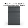 Quill Brand® 4-Drawer Lateral File Cabinet, Locking, Letter/Legal, Charcoal, 36"W (26825D)