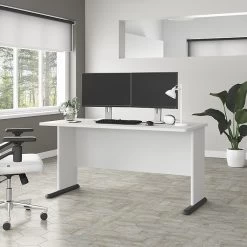 Bush Business Furniture Studio A 60"W Computer Desk, White (SDD160WH)