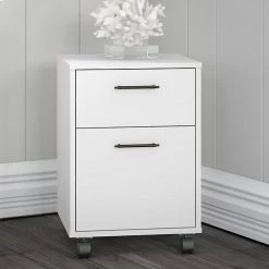 Bush Furniture Key West 2-Drawer Vertical File Cabinet, Letter, Pure White Oak, 15.75" (KWF116WT-03)