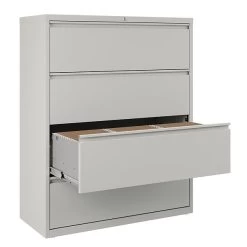 Quill Brand® 4-Drawer Lateral File Cabinet, Locking, Letter/Legal, Gray, 42"W (20301D) -Home furniture BB3626B7 19AC 488A 8E8D288DD2049B5F s7
