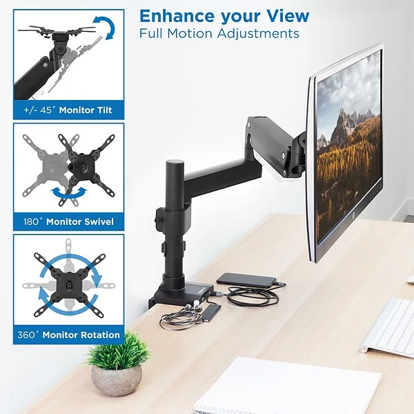 Mount-lt! Adjustable Monitor Mount, Up To 35", Black (MI-4771) 2 Mount-lt! Adjustable Monitor Mount, Up To 35", Black (MI-4771) - Image 2
