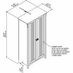 Bush Furniture Salinas 63" Storage Cabinet With 5 Shelves, Cape Cod Gray (SAS332CG-03) -Home furniture C11709F6 983A 4BC0 813BA76C352F8CD8 s7