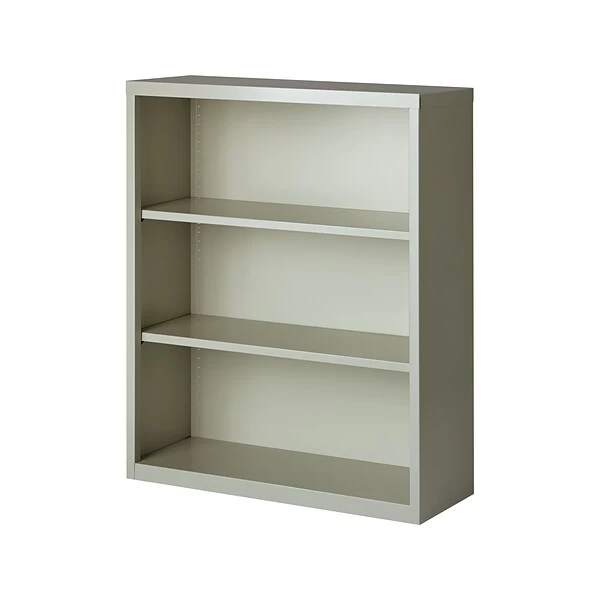 Hirsh HL8000 Series 3-Shelf 42"H Steel Bookcase, Light Gray (21991) 2 Hirsh HL8000 Series 3-Shelf 42"H Steel Bookcase, Light Gray (21991) - Image 2