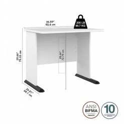 Bush Business Furniture Studio A 36"W Small Computer Desk, White (SDD136WH) -Home furniture D2C1D60A B5D1 49C8 BF37B824A2E697FC s7