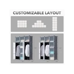 Mount-It! 55.9" X 42.1" Portable Closet Rack, Gray/Black, Plastic (WI-4030) -Home furniture DB4F588A EFB2 42B1 9DD05A55312A07E7 s7