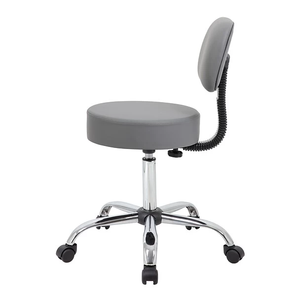 Boss Caressoft Armless Antimicrobial Medical Stool W/Back Cushion, Gray (B245-GY) 5 Boss Caressoft Armless Antimicrobial Medical Stool W/Back Cushion, Gray (B245-GY) - Image 5