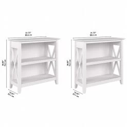 Bush Furniture Key West 2-Shelf 30"H Small Bookcase, Pure White Oak, 2/Set (KWS053WT) -Home furniture E9F6C003 D69F 4DB0 82A932EB80744101 s7