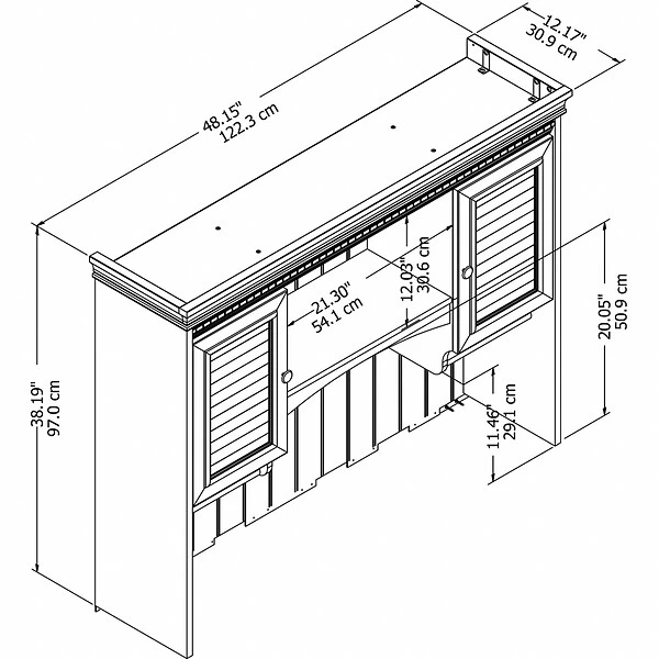 Bush Furniture Fairview 48 "W Desktop Hutch, Antique Black (WC53919-03) 3 Bush Furniture Fairview 48 "W Desktop Hutch, Antique Black (WC53919-03) - Image 3