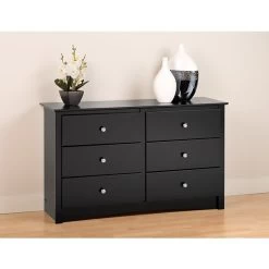 Prepac™ Sonoma Composite Wood Children's 6 Drawer Dresser, Black