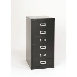 BisleyĀ® 6-Drawer Steel Vertical File Cabinet, Black, Letter/A4 (MD6-BK)