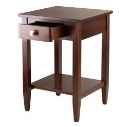 Winsome Richmond 25.98" X 17.95" X 18.68" Wood End Table Tapered Leg, Antique Walnut
