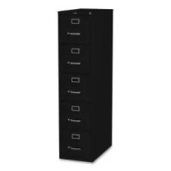 Lorell Commercial Grade Vertical File Cabinet, Black, 15" X 26.5" X 61"