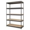 Lorell Riveted Steel Shelving, Black, 72"