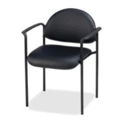 Lorell Reception Guest Chair, Black, Vinyl