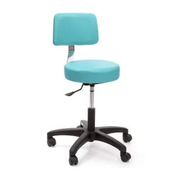 Brandt Econobuoy 13422 14" Pneumatic Stool With Backrest, Aqua