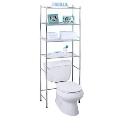 Honey Can Do 4-Tier Over The Toilet Space Saver, Chrome (BTH-05281)