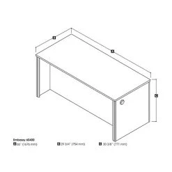 Bestar® Embassy 66" Executive Desk In Dark Chocolate