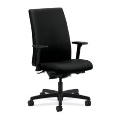 HON® Ignition® Mid-Back Office Chair, Black Fabric, Seat: 20"W X 17"D; Back: 19"W X 24"H