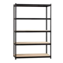 Iron Horse 2300 Lb. Rivet Series 5-Shelf Metal/Particle Board Shelving Unit, 48" W, Black (20993)