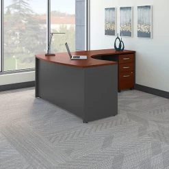 Bush Business Furniture Westfield Right Handed L Shaped Desk With Mobile File Cabinet, Hansen Cherry (SRC007HCRSU)