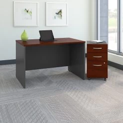 Bush Business Furniture Westfield 48W X 30D Office Desk W/ Mobile File Cabinet, Hansen Cherry (SRC048HCSU)