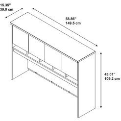 Bush Business Furniture Westfield 60 "W Desktop Hutch, Cherry (WC24462K)