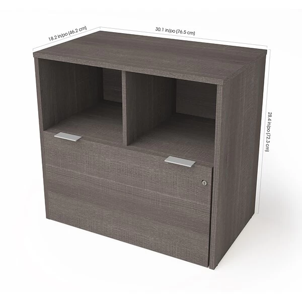Bestar I3 Plus One Drawer Lateral File In Bark Gray (160632-1147) 1 Bestar I3 Plus One Drawer Lateral File In Bark Gray (160632-1147)