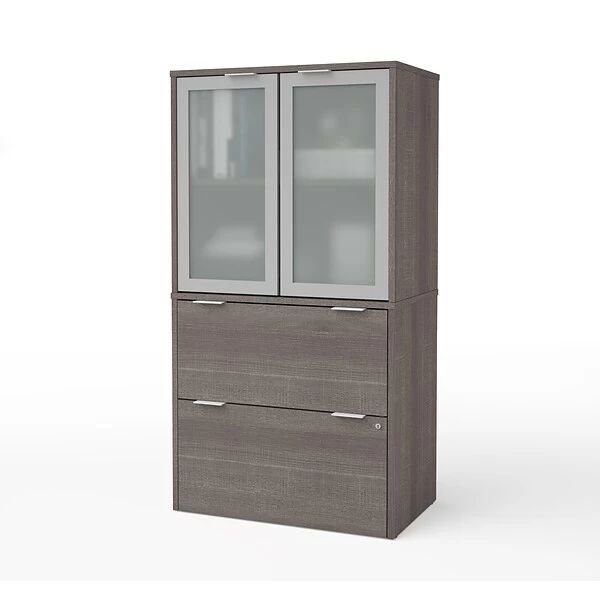 Bestar I3 Plus Lateral File With Storage Cabinet In Bark Gray (160870-47) 1 Bestar I3 Plus Lateral File With Storage Cabinet In Bark Gray (160870-47)